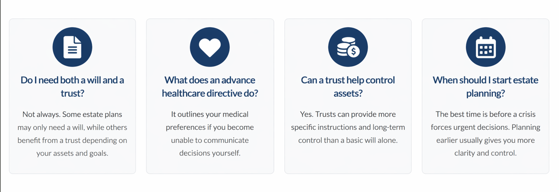 Frequently asked questions about wills and trusts