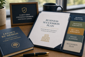 Modern business succession roadmap showing build, growth, transition, and legacy stages