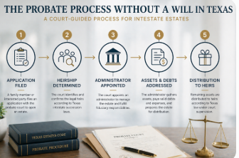 Heirship web diagram showing family connections and inheritance questions in Texas intestate probate