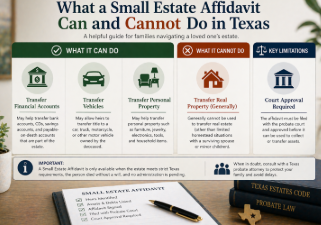 Split probate route map comparing full probate administration and small estate affidavit process in Texas