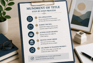 Minimal estate visual showing no debts, simple assets, and clean transfer eligibility
