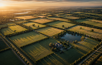 Abstract aerial estate layout representing high net worth probate in Texas