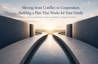 Intersecting abstract pathways representing custody decisions and parenting plan complexity