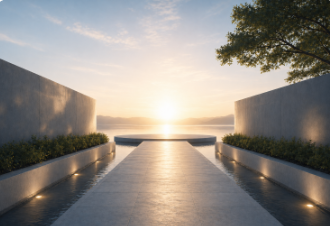 Balanced architectural light representing custody mediation resolution and family stability