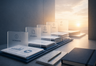 Clean abstract framework with light emerging to represent understanding the mediation process