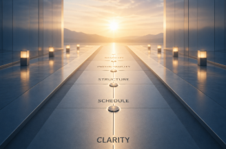 Structured timeline pathway representing visitation and possession schedules in Texas