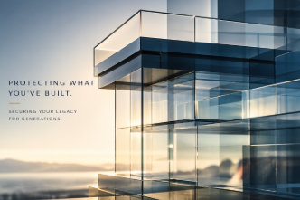 Abstract layered architectural structure symbolizing asset protection for a Texas family