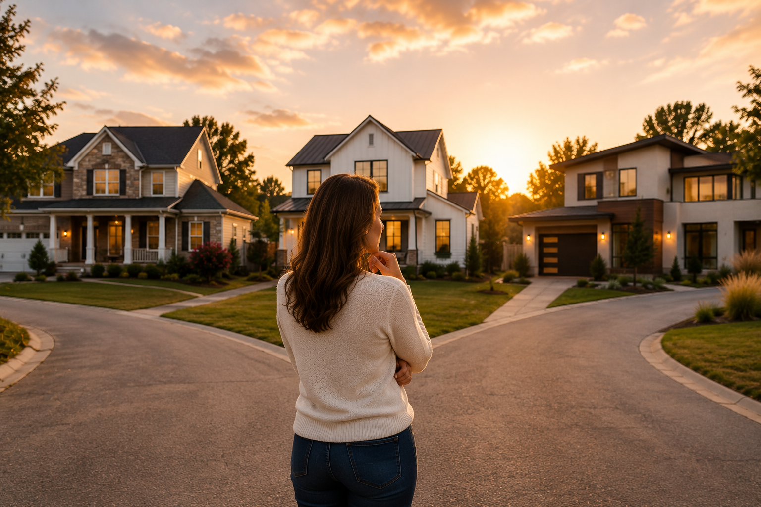 Woman evaluating future housing options after divorce
