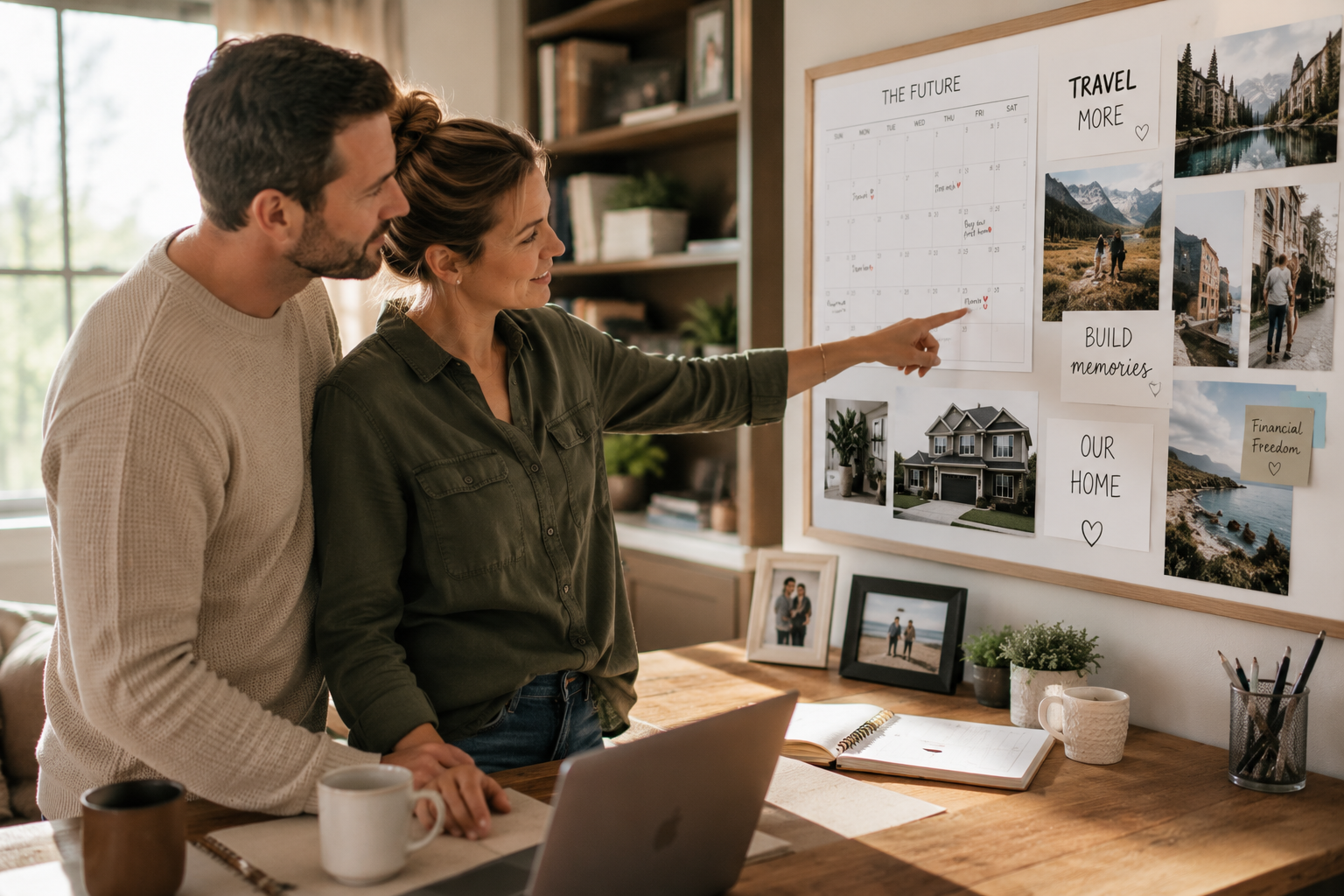Couple beginning their first year together and discussing estate planning