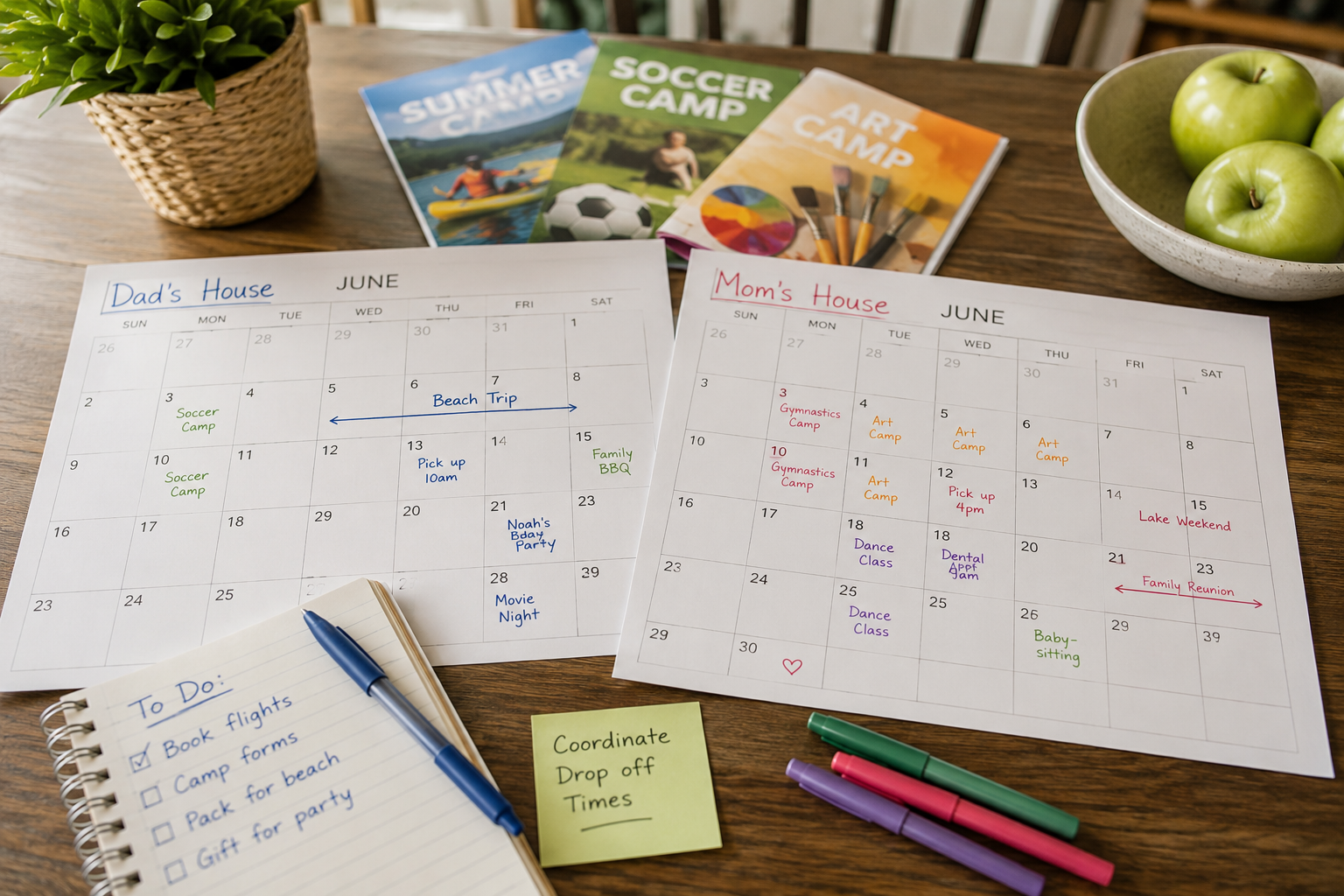 Texas parent planning summer parenting time with child