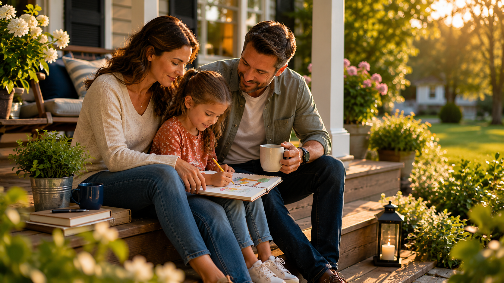 Parent organizing a custody calendar and child-related documents