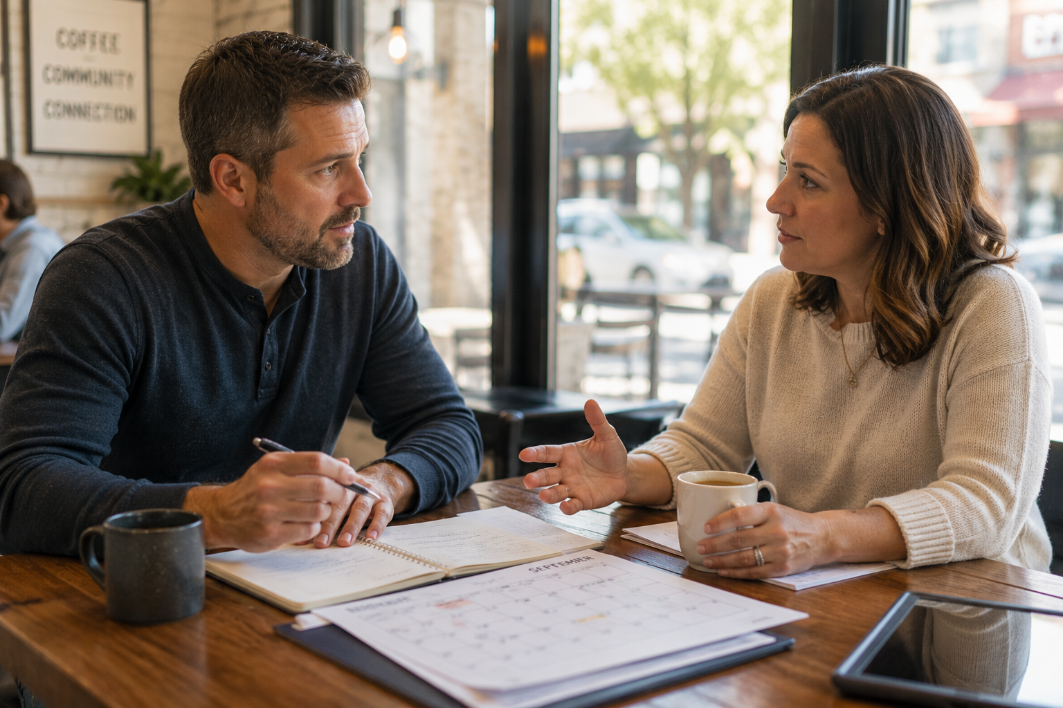 Father creating a stable parenting plan for life after divorce