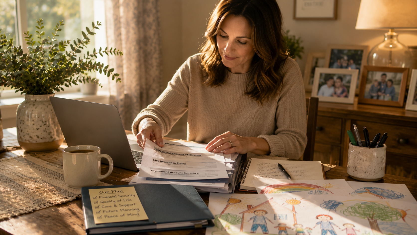 Parent reviewing beneficiary designations and estate planning documents for a child with special needs