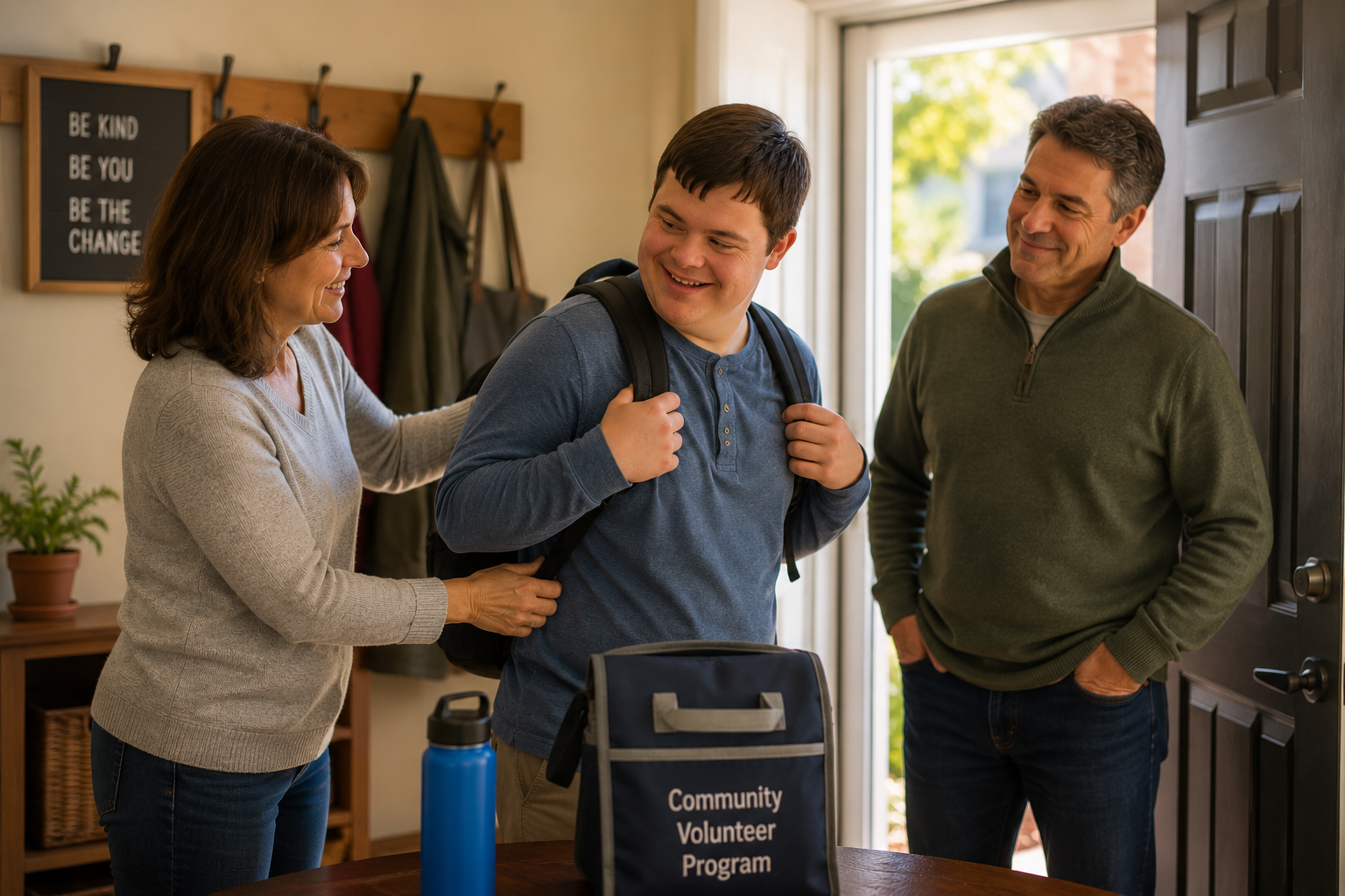 Parent reviewing decision-making and financial planning documents at home