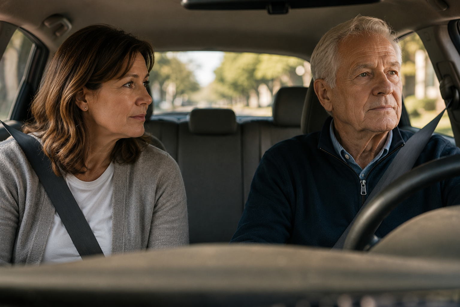 Aging father and adult daughter considering driving safety and independence
