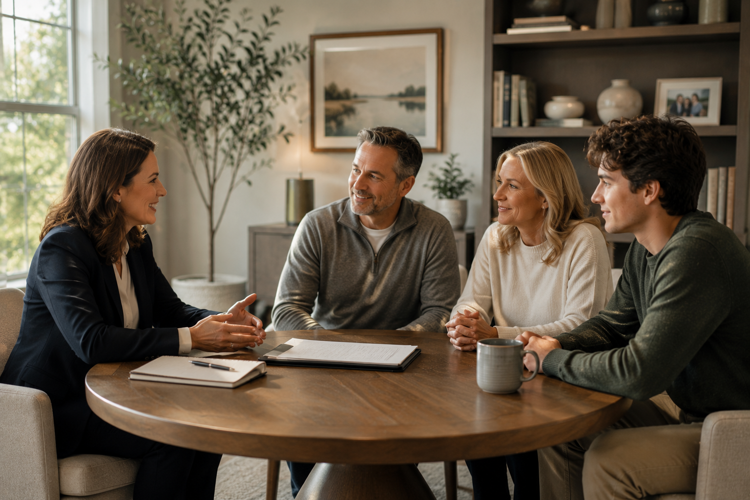 Blended family experiencing confidence after estate planning