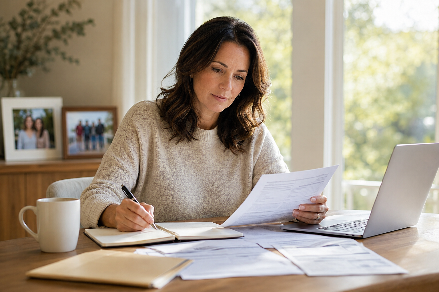 Will and beneficiary documents being compared for consistency