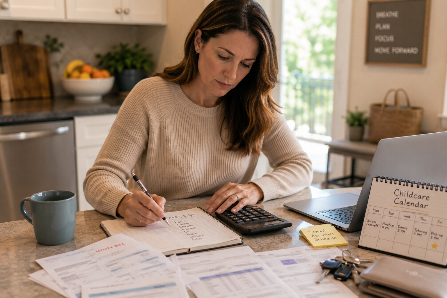 Stay-at-home parent planning a realistic post-divorce budget