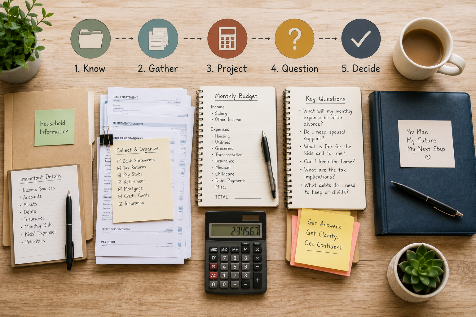 Stay-at-home parent reviewing household and financial responsibilities