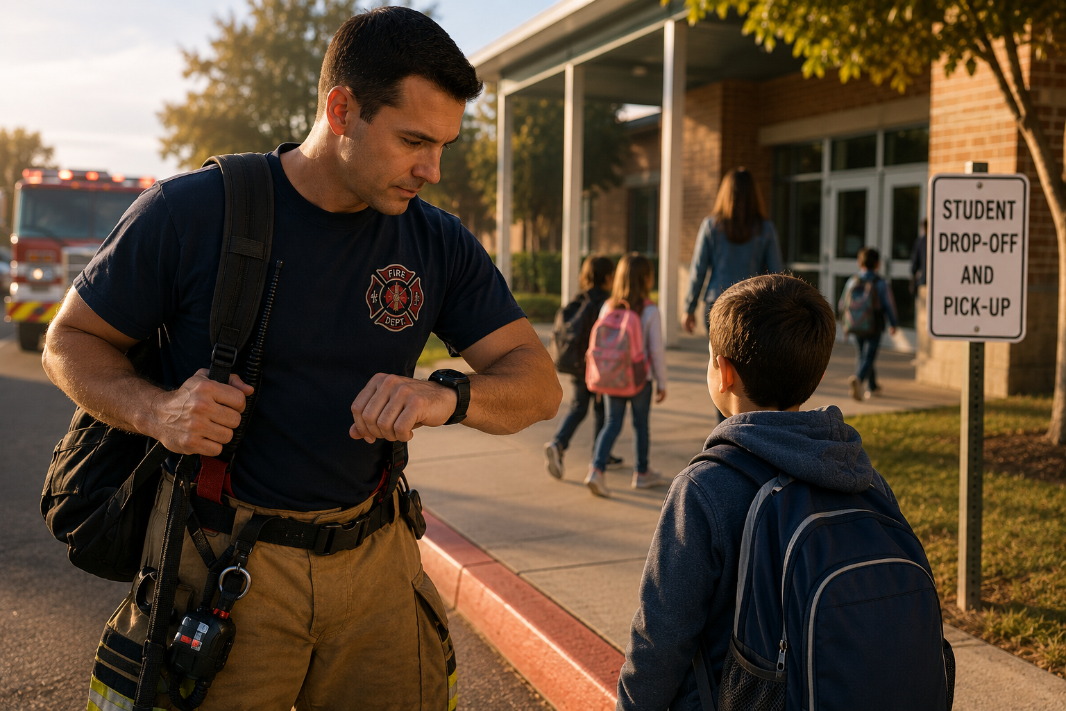 Firefighter planning school pickup and custody exchanges around work shifts