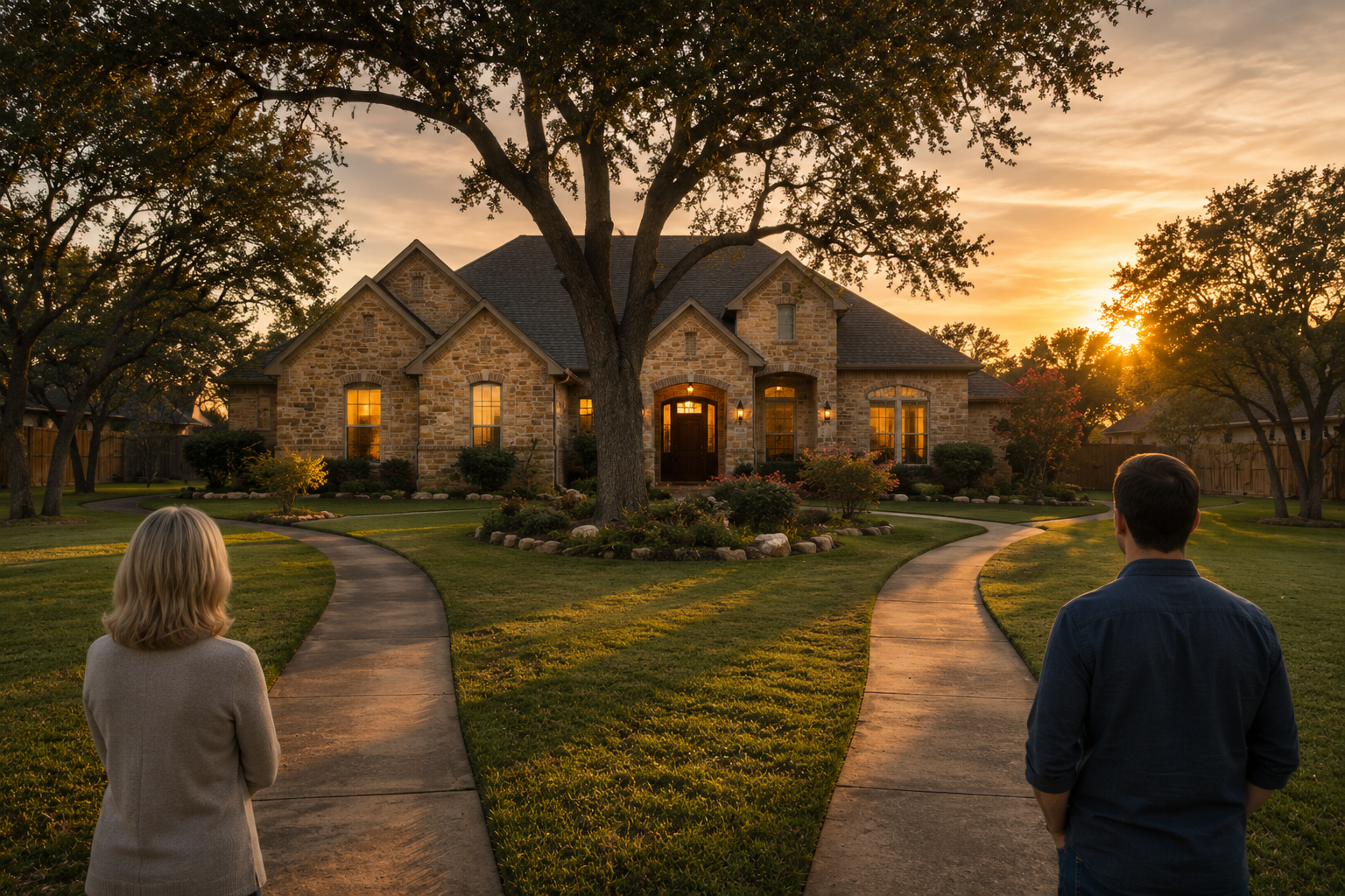 Texas family home symbolizing different inheritance interests in a blended family