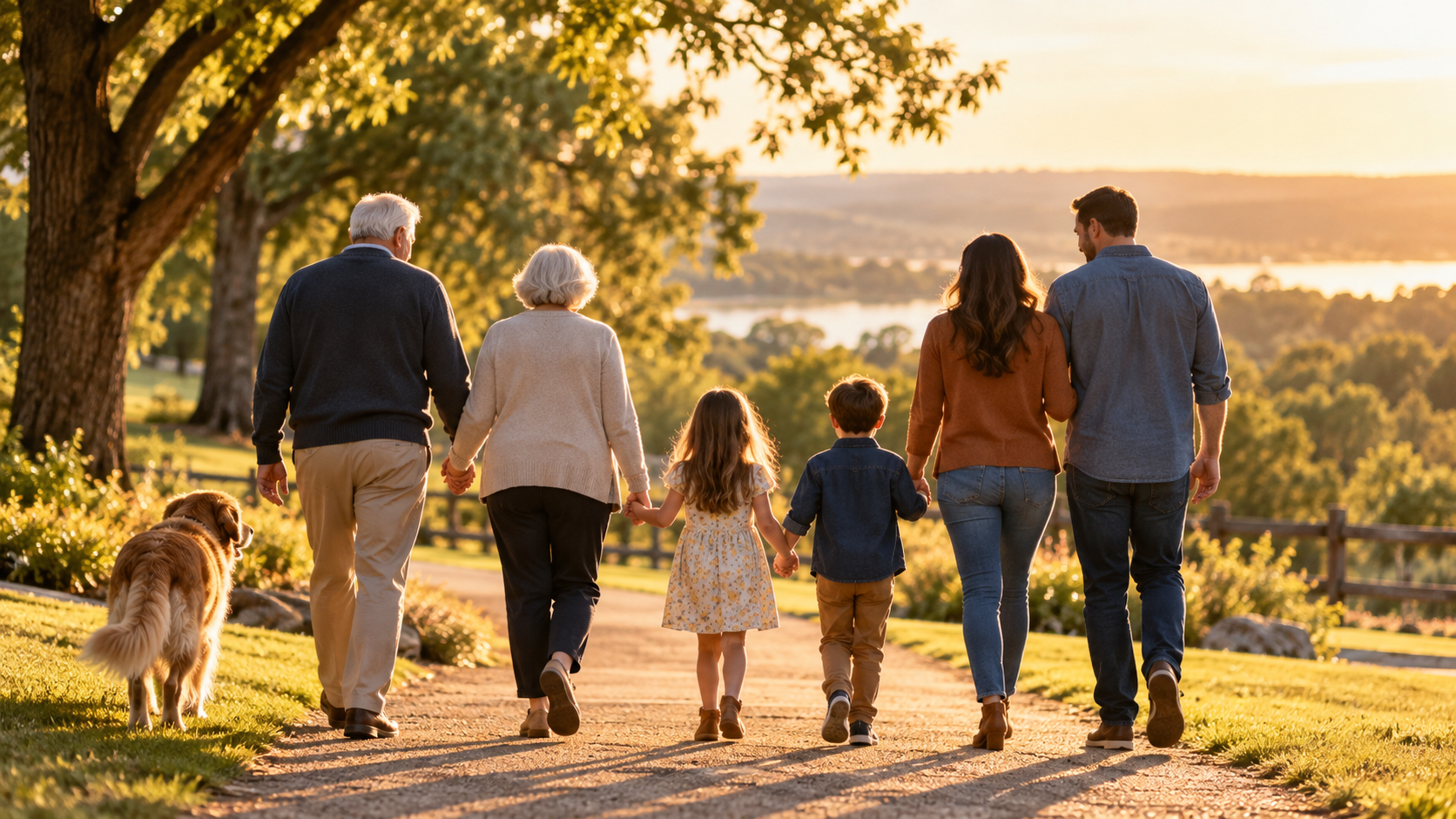 Multigenerational family walking together, representing how an estate plan should keep pace with changing family life