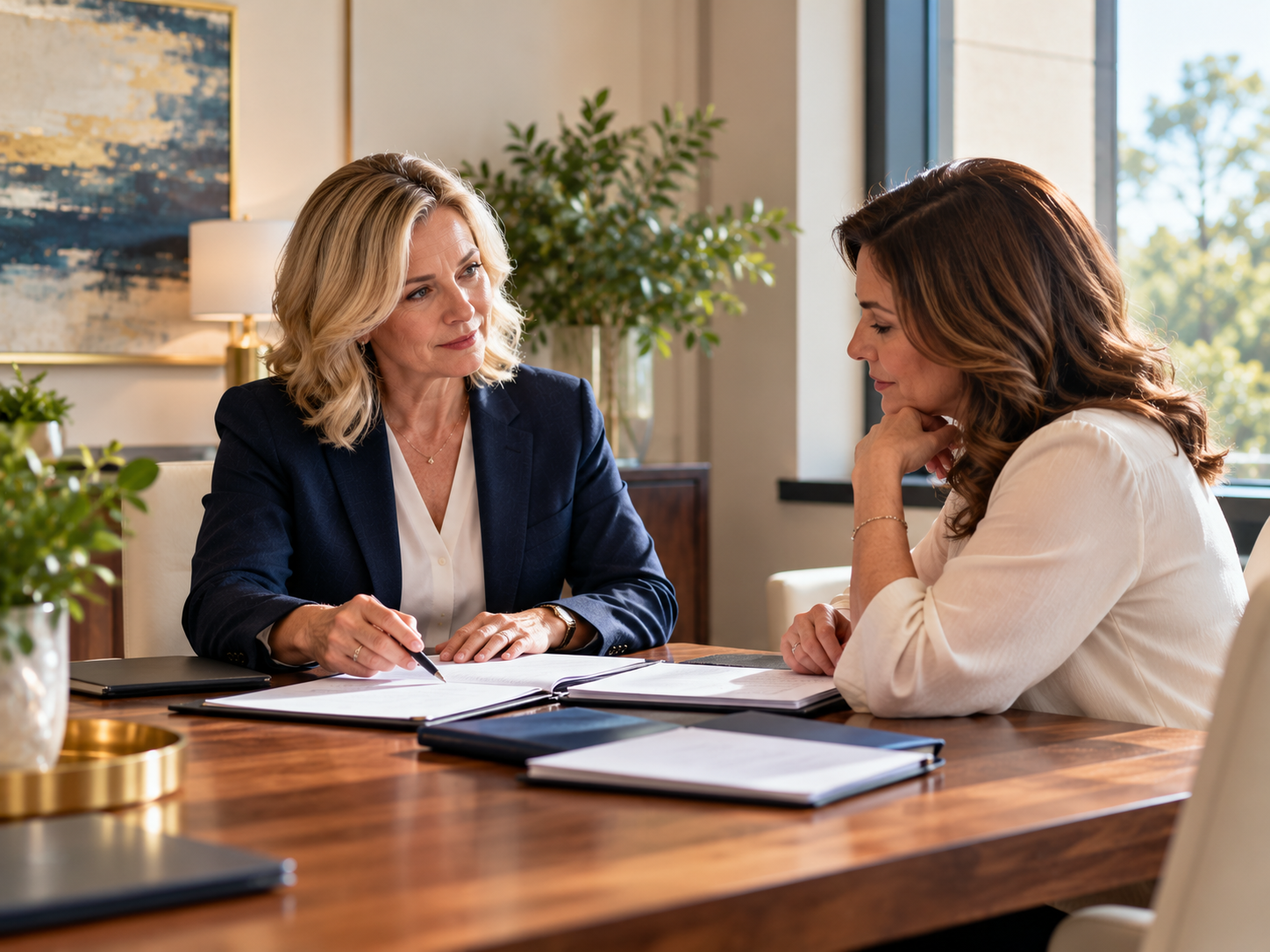 Professional consultation setting with natural light